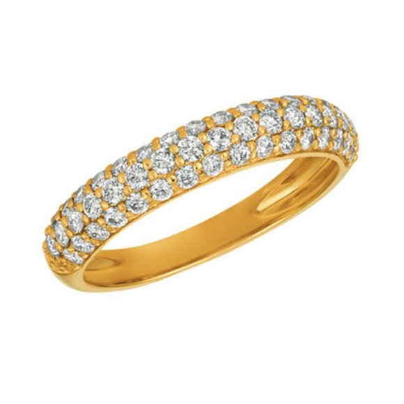 0.75 Carat Natural Diamond Ring 14K Yellow